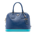 Bicolor Saffiano Lux Promenade Dome Handbag