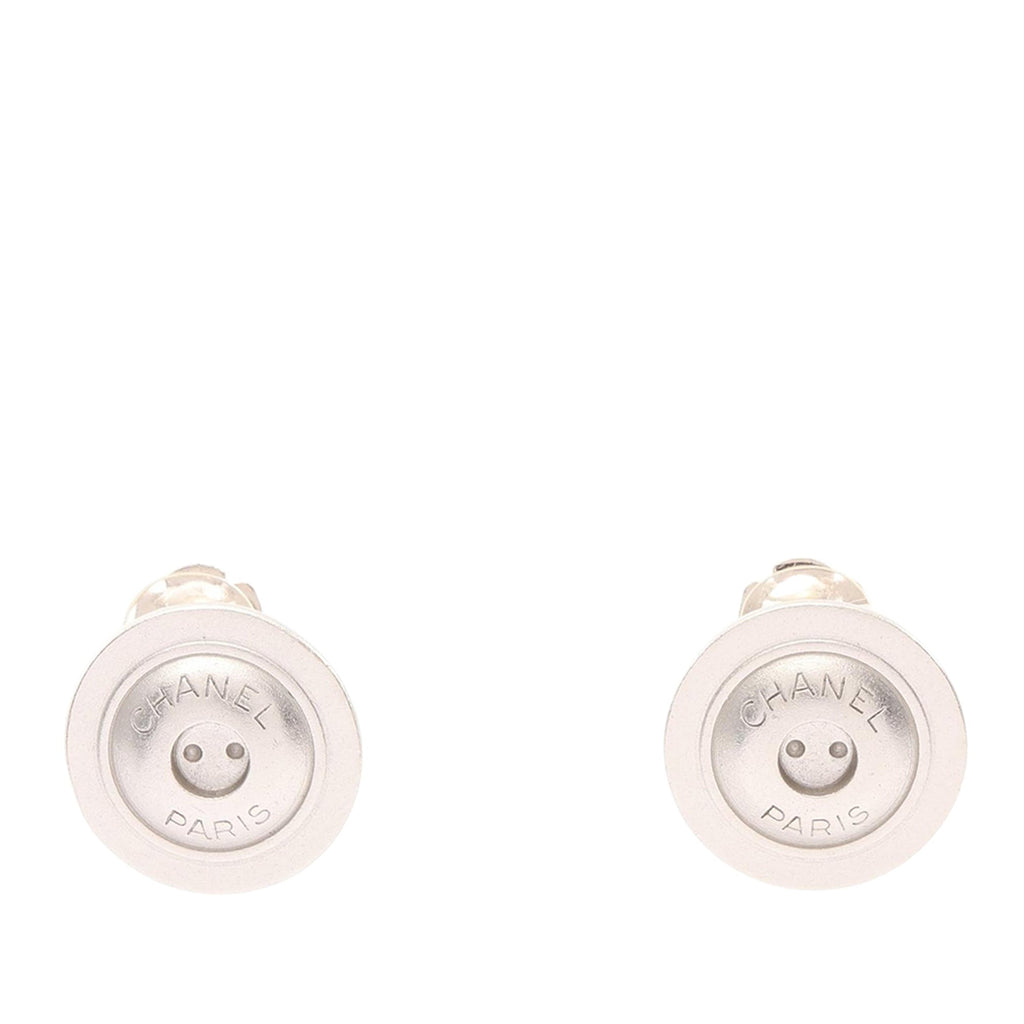 Stainless Steel Logo Button Clip On Earrings