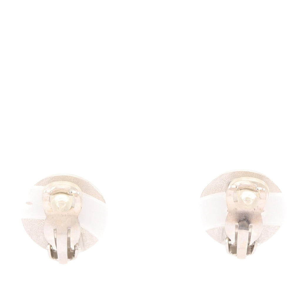 Stainless Steel Logo Button Clip On Earrings