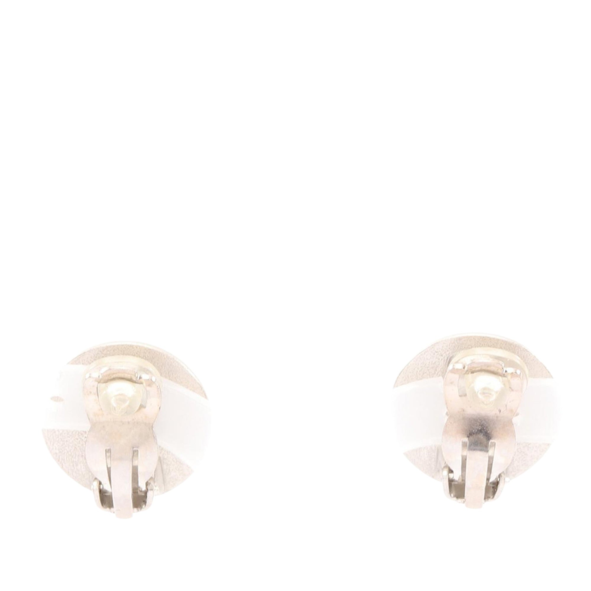 Stainless Steel Logo Button Clip On Earrings
