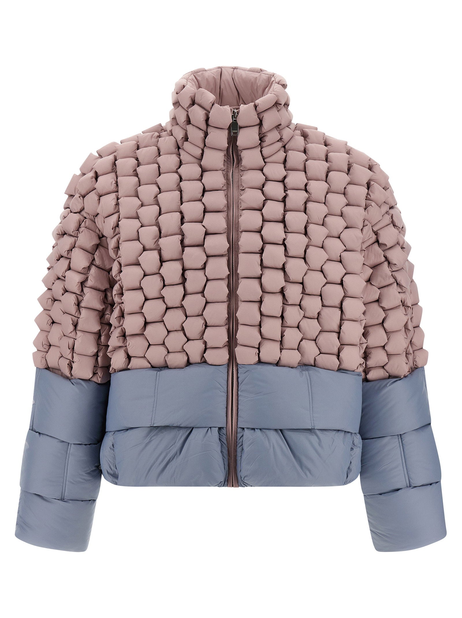 Raxxy 3D Quilted Two-Tone Down Jacket — mauve