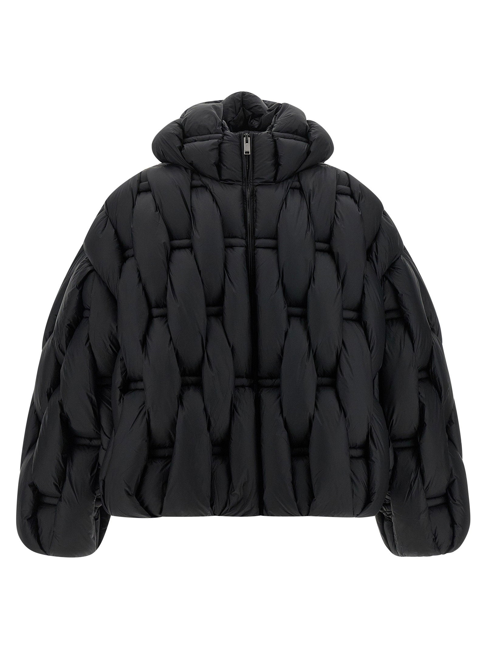 Raxxy 3D Braided Nylon Down Jacket — Black