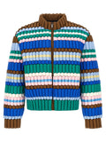 Raxxy 3D Quilted Colorblock Down Jacket — brown
