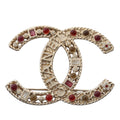 CC Brass Gripoix and Pearl Brooch