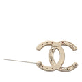 CC Brass Gripoix and Pearl Brooch