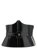 Elisabetta Franchi Patent Leather Corset Corset Belt — Black
