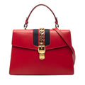 Medium Leather Web Sylvie Top Handle Bag