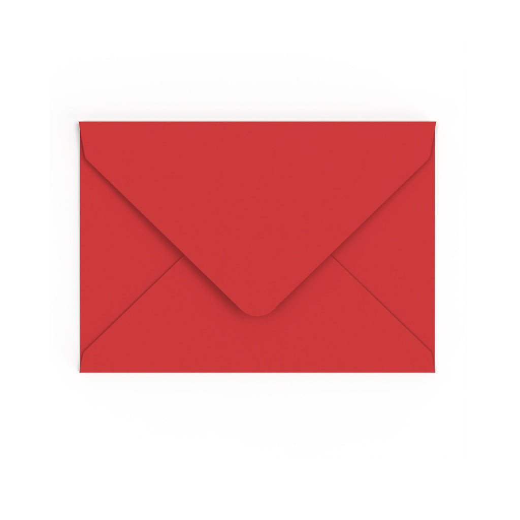 C6 Cherry Red British Made Gummed V-Flap Envelope (114 x 162mm)