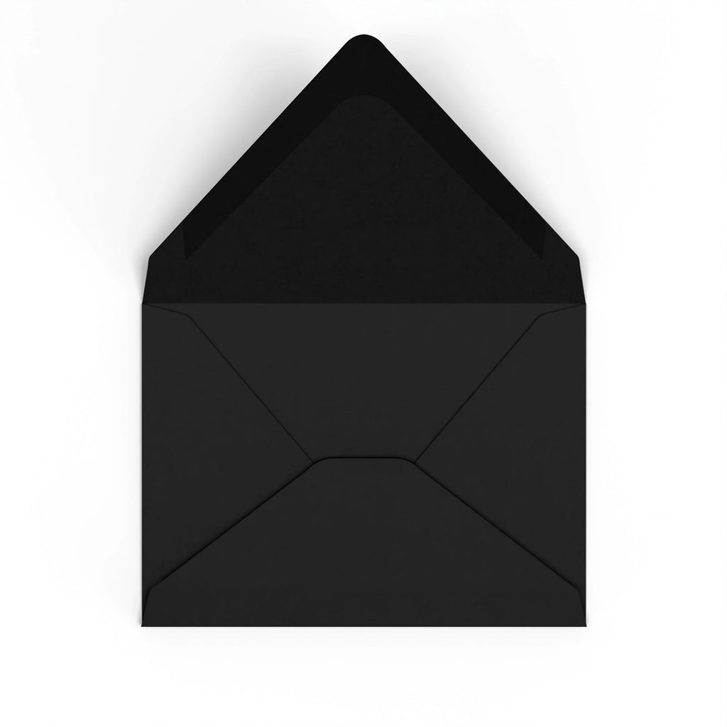 C7 Black British Made Gummed V-Flap Envelope (82 x 113mm)