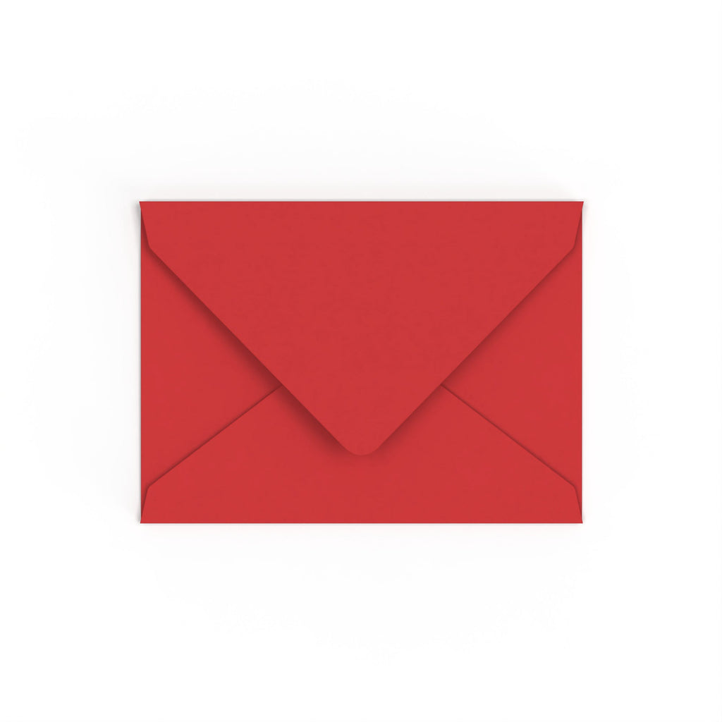 C7 Cherry Red British Made Gummed V-Flap Envelope (82 x 113mm)