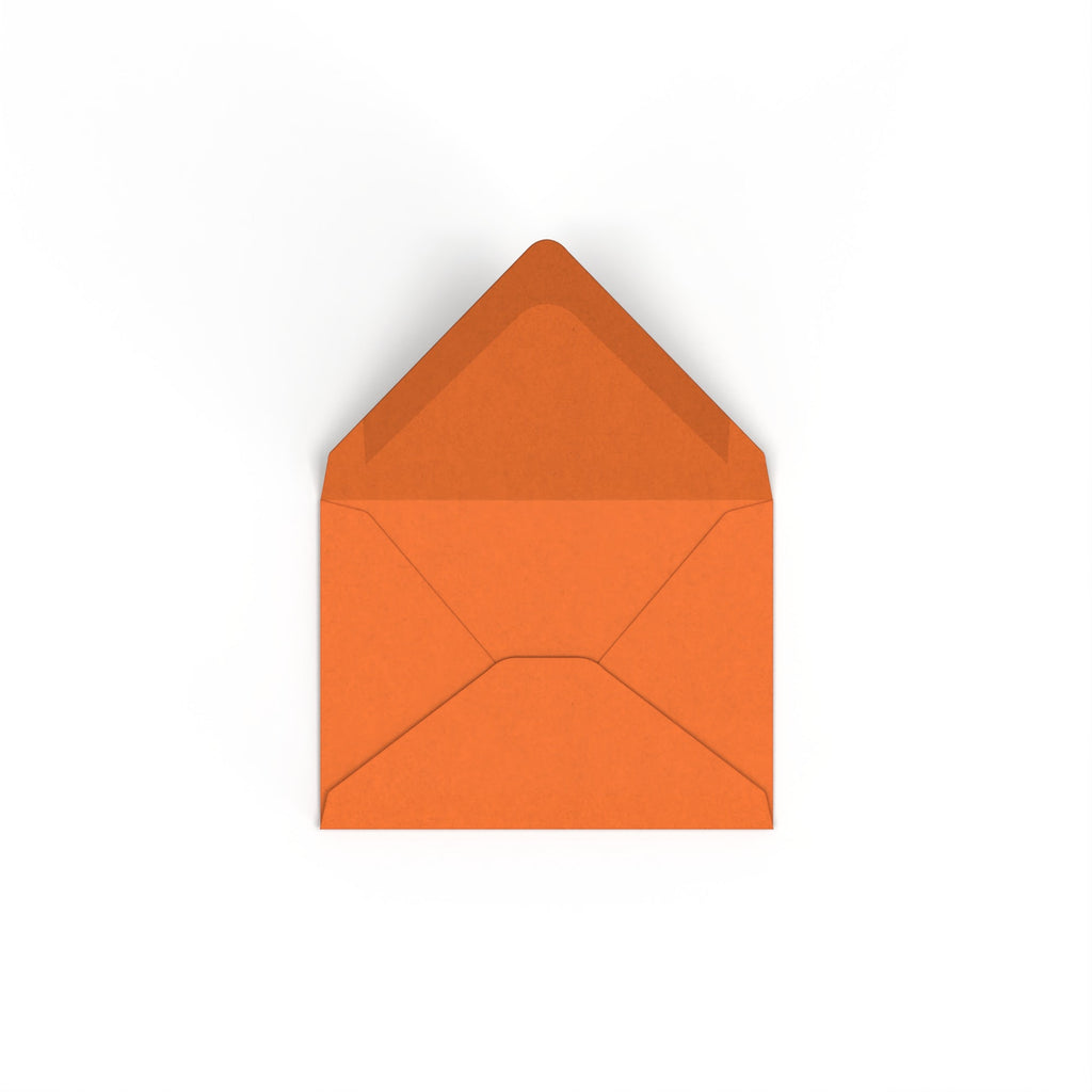 C7 Flame Orange British Made Gummed V-Flap Envelope (82 x 113mm)