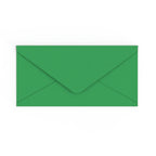 DL Kelly Green British Made Gummed V-Flap Envelope (110 x 220mm)