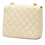 XL CC Quilted Caviar Square Single Flap