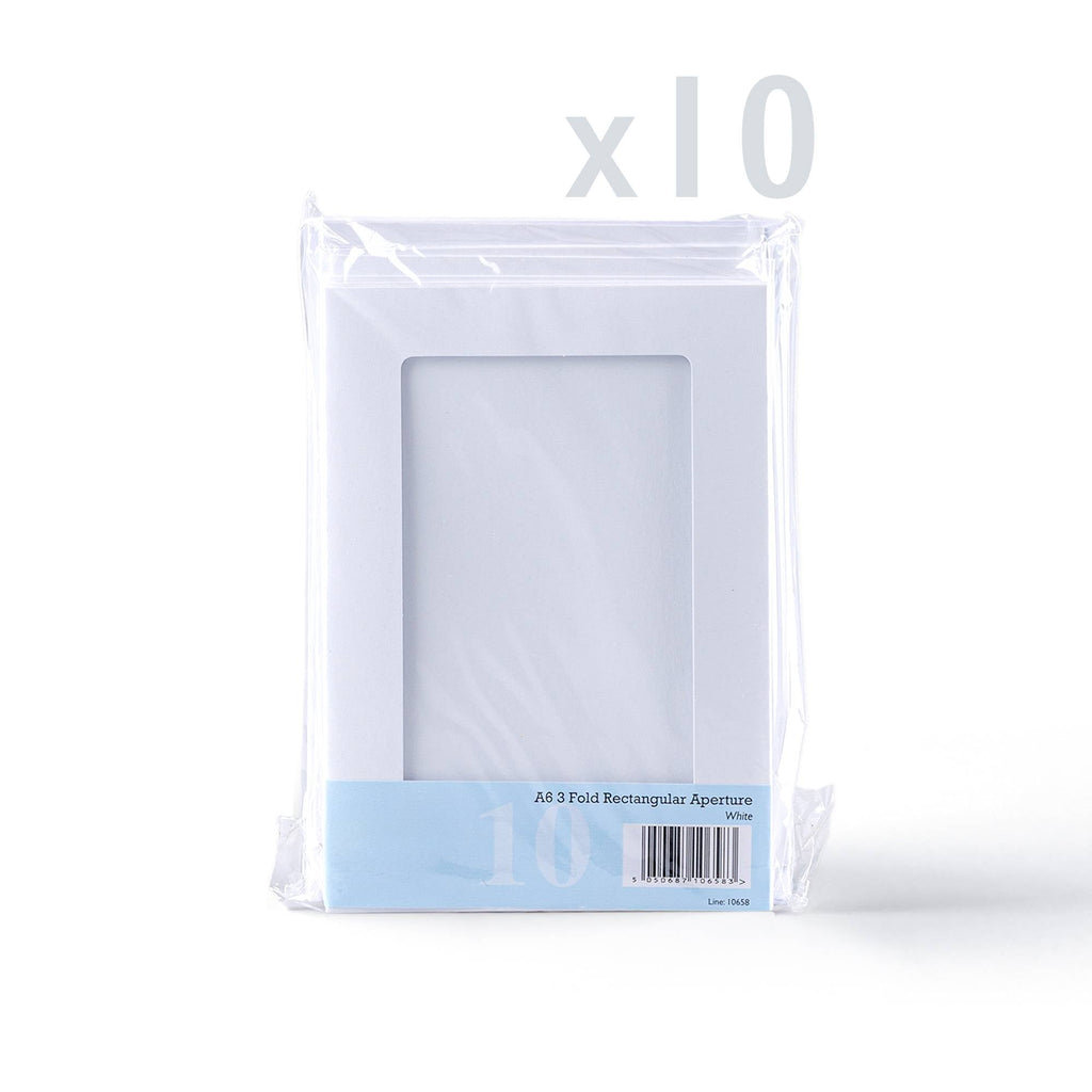 White Tri-Fold Rectangle Aperture Cards Pack