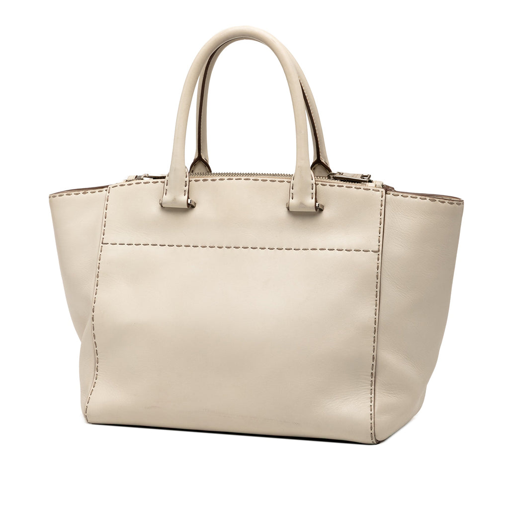 City Calf Stitched Twin Pocket Satchel