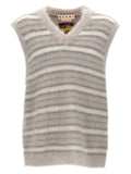 Marni Striped Mohair Blend Vest — Taupe