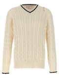 Marni Cable-Knit Cotton Sweater — Cream
