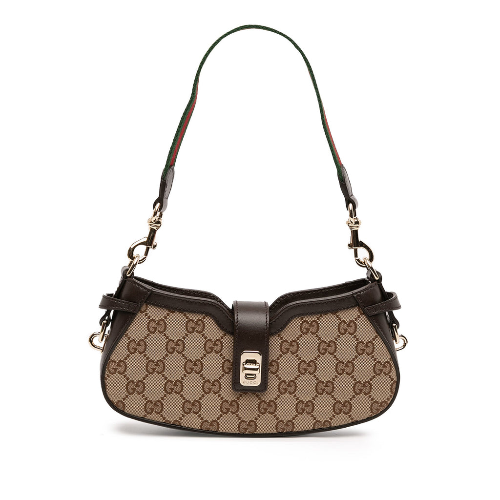 Mini GG Canvas Web Moon Side Shoulder Bag