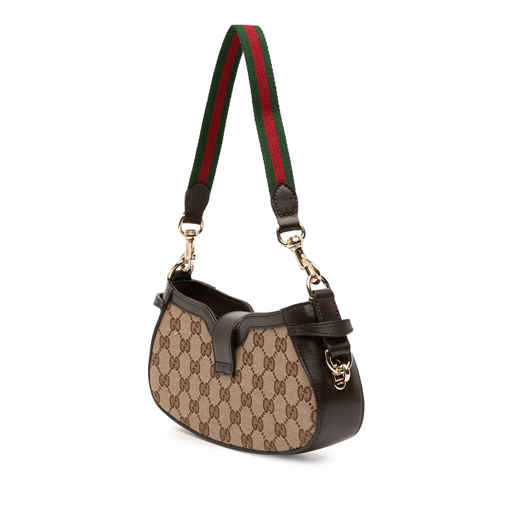 Mini GG Canvas Web Moon Side Shoulder Bag