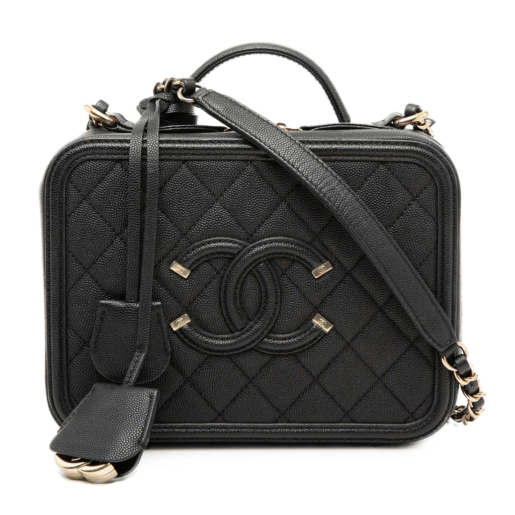 Medium Caviar CC Filigree Vanity Case
