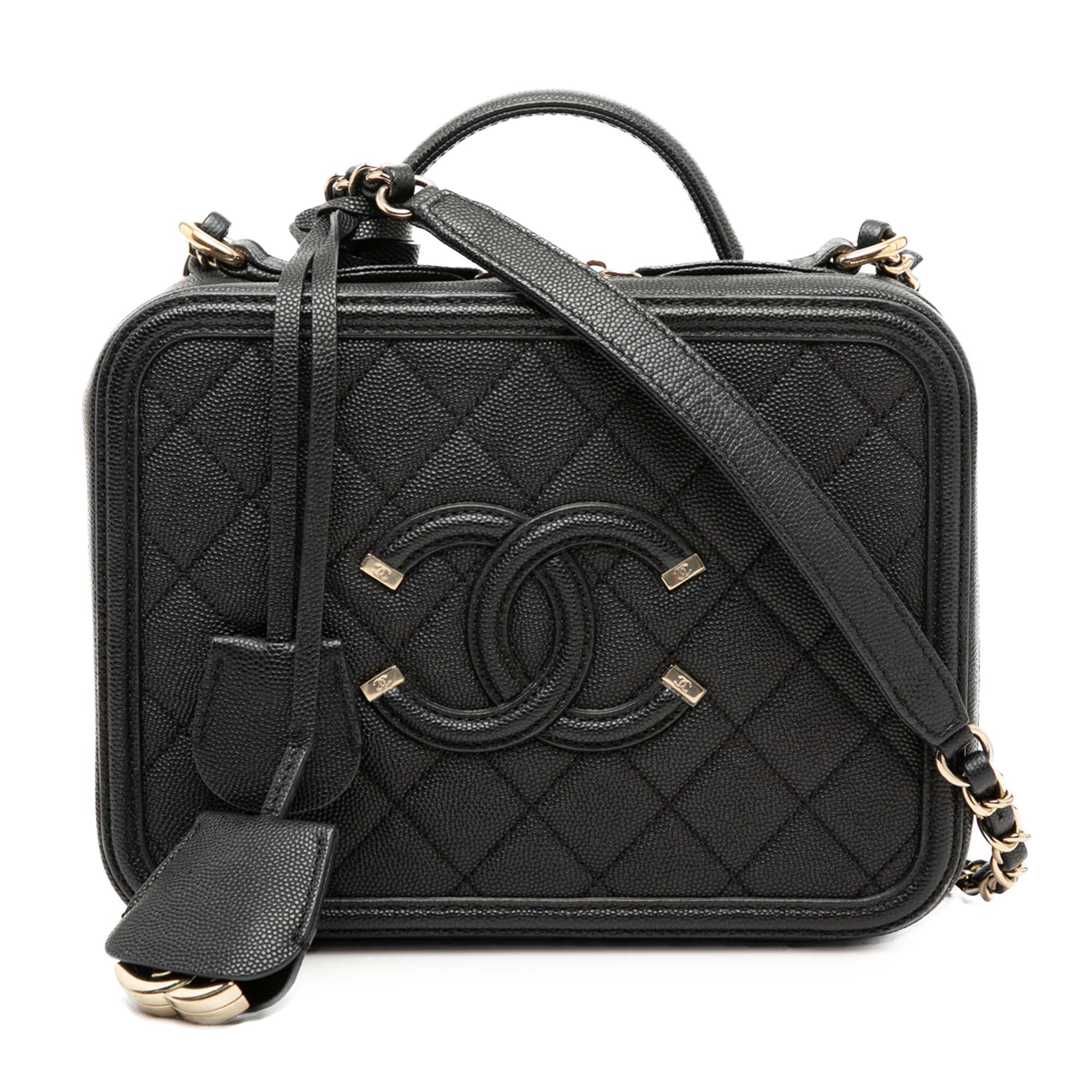 Medium Caviar CC Filigree Vanity Case