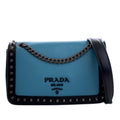 Bicolor Glace Calfskin Studded Crossbody