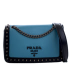 Bicolor Glace Calfskin Studded Crossbody