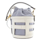 Mini Leather and Canvas Logo Step Out Bag