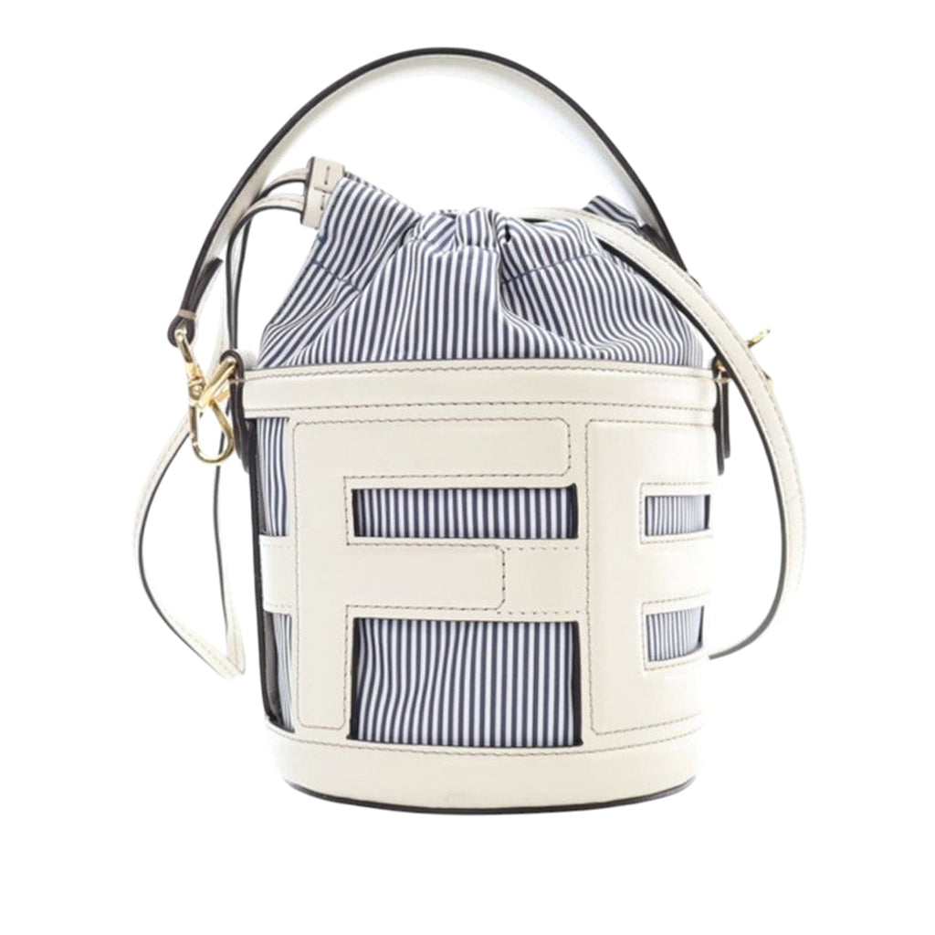 Mini Leather and Canvas Logo Step Out Bag