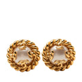 CC Gold Plated Faux Pearl Clip On Earrings