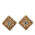 Gold Plated Strass Diamond Clip On Earrings
