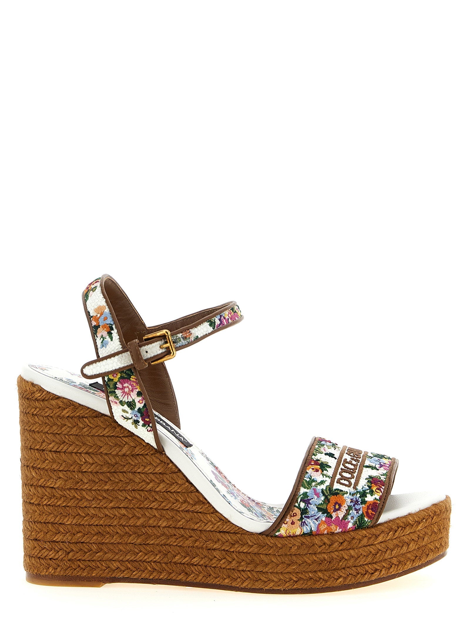 Dolce & Gabbana Lolita Wedge Sandal — Brown