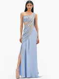 The Comet Blue Nova Drape Sari Gown By KYNAH, Luxury Indian Fashion & Bridal Wear