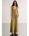 Scalloped Crochet Knit Waistcoat & Wide-Legged Pant Set By KYNAH, Luxury Indian Fashion & Bridal Wear