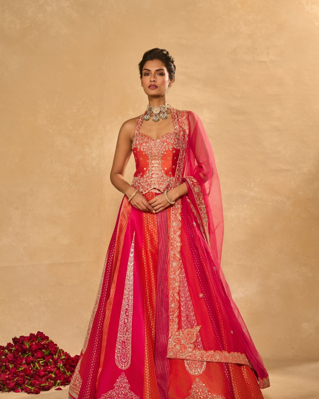 Orange Naina Lehenga Set By KYNAH, Luxury Indian Fashion & Bridal Wear