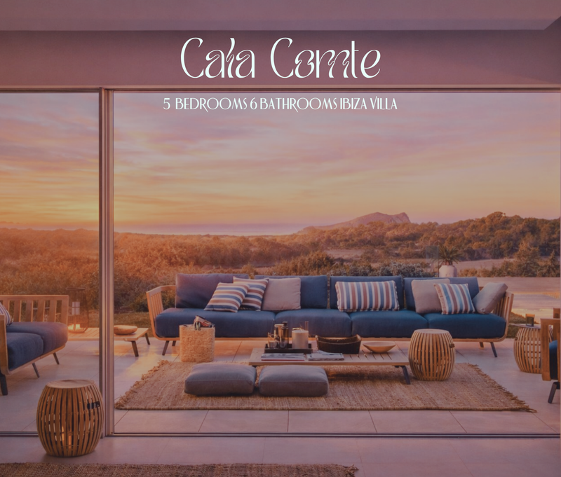 Dreamy Spacious Ibiza Villa with Modern Stylish Interiors, Beautiful Garden and Gorgeous Cala Comte Sunset Sea Views