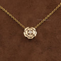 Chanel Camellia Flower Round Diamond Necklace
