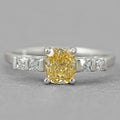 Canary Cushion Cut Lab Diamond Engagement Ring