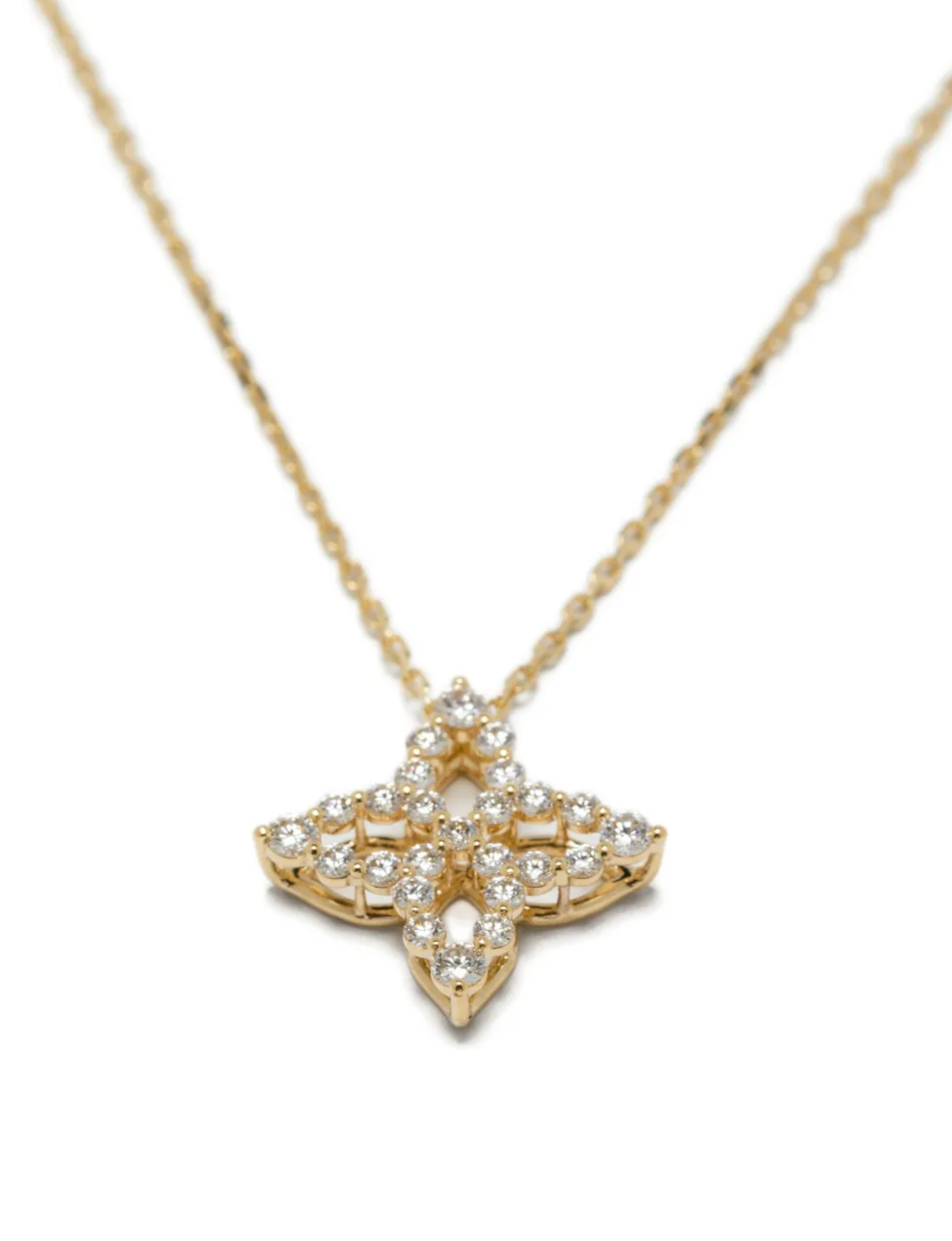 Roberto Coin Diamond Flower Necklace — Gold