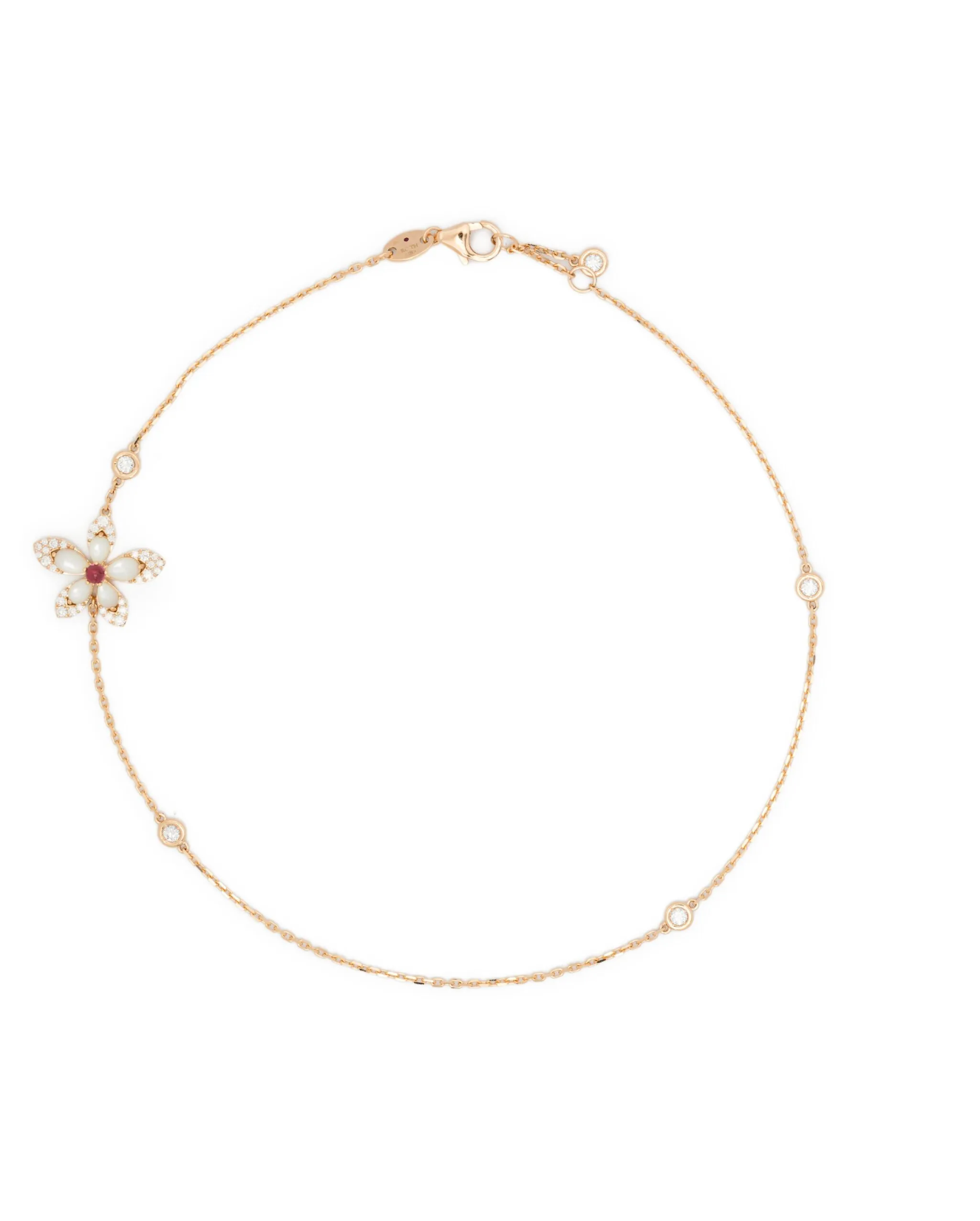 Roberto Coin Diamond and Mother of Pearl Flower Bracelet — Rose Gold