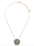 La Prima Gioielli Rose Gold Malachite Flower Necklace — rose gold