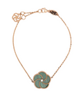 La Prima Gioielli Malachite Flower Diamond Bracelet — Rose Gold