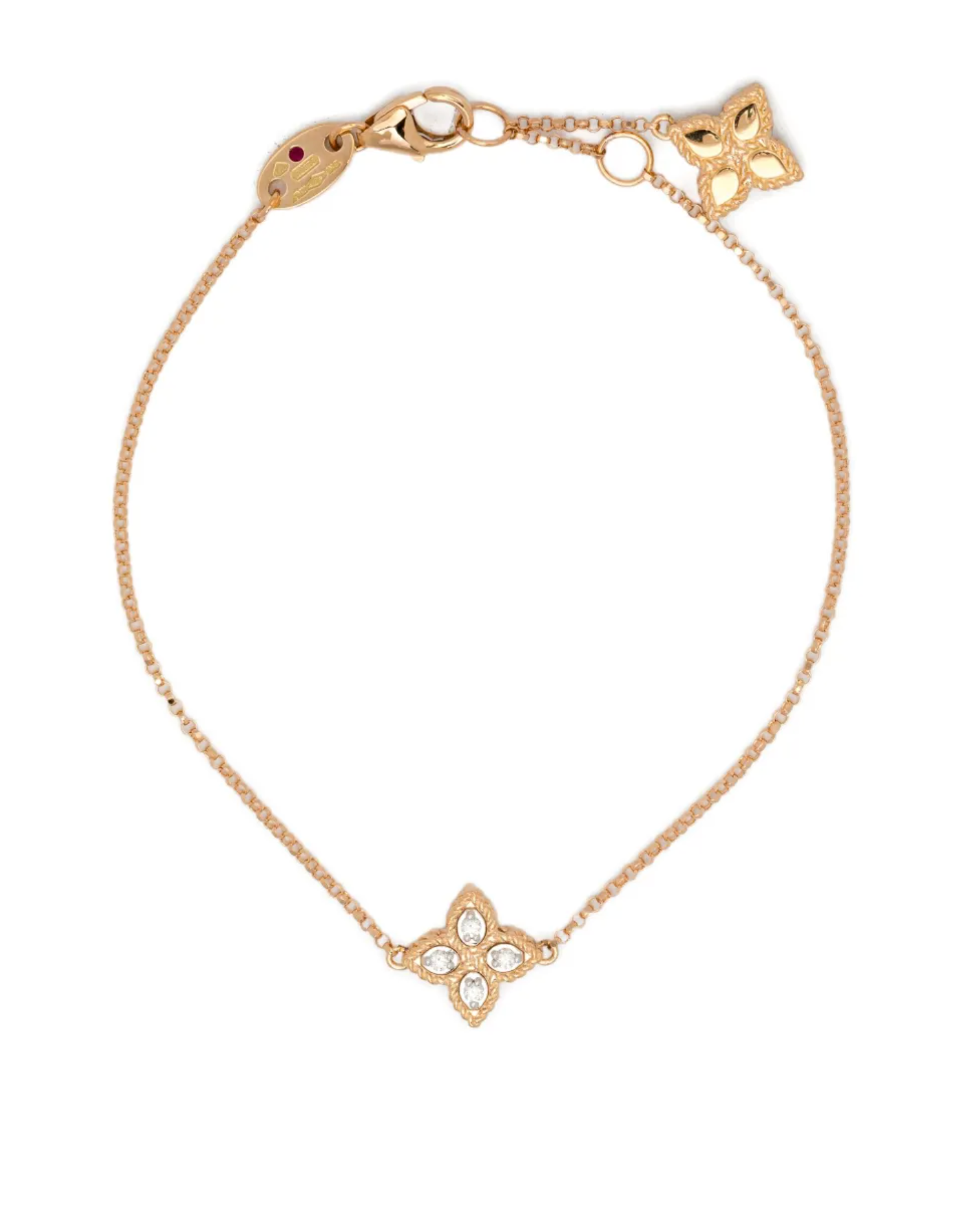 Roberto Coin Diamond Flower Bracelet — Rose Gold