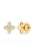 Roberto Coin Diamond Four-Leaf Clover Earrings — Yellow Gold