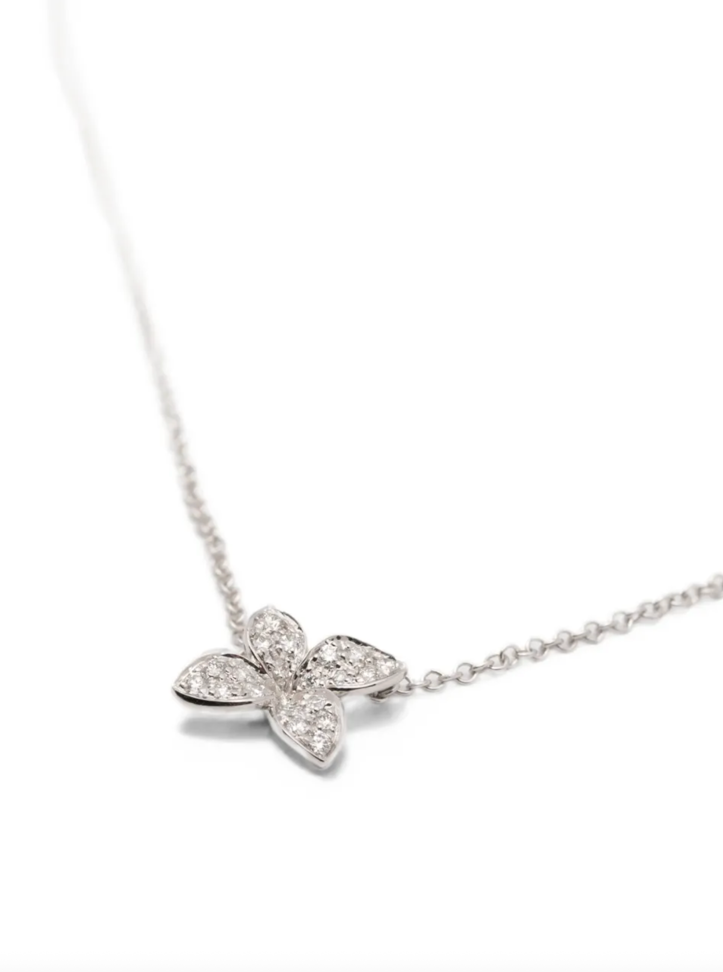 Pasquale Bruni Diamond Flower Pendant Necklace — White