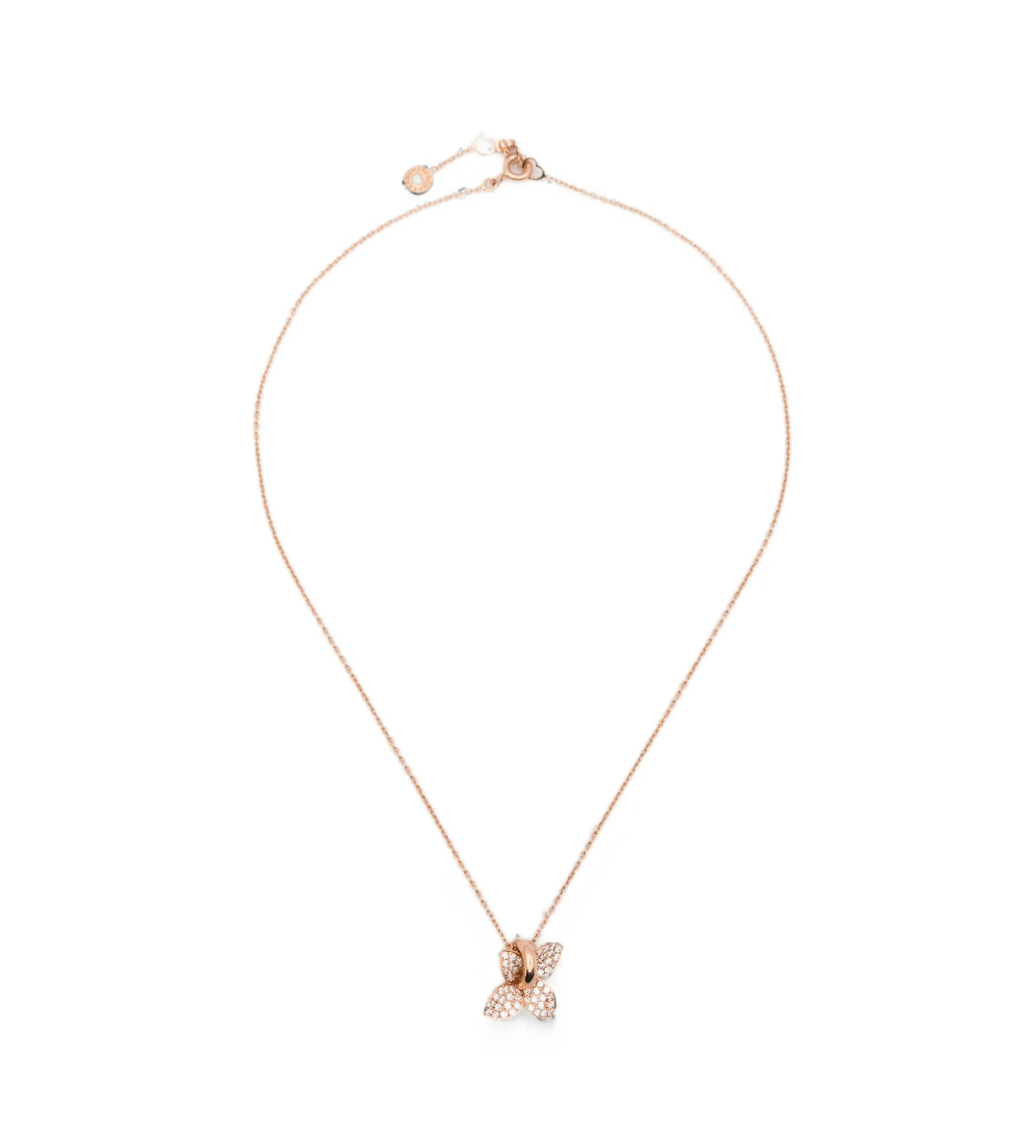 Pasquale Bruni Diamond Flower Pendant Necklace — rose gold