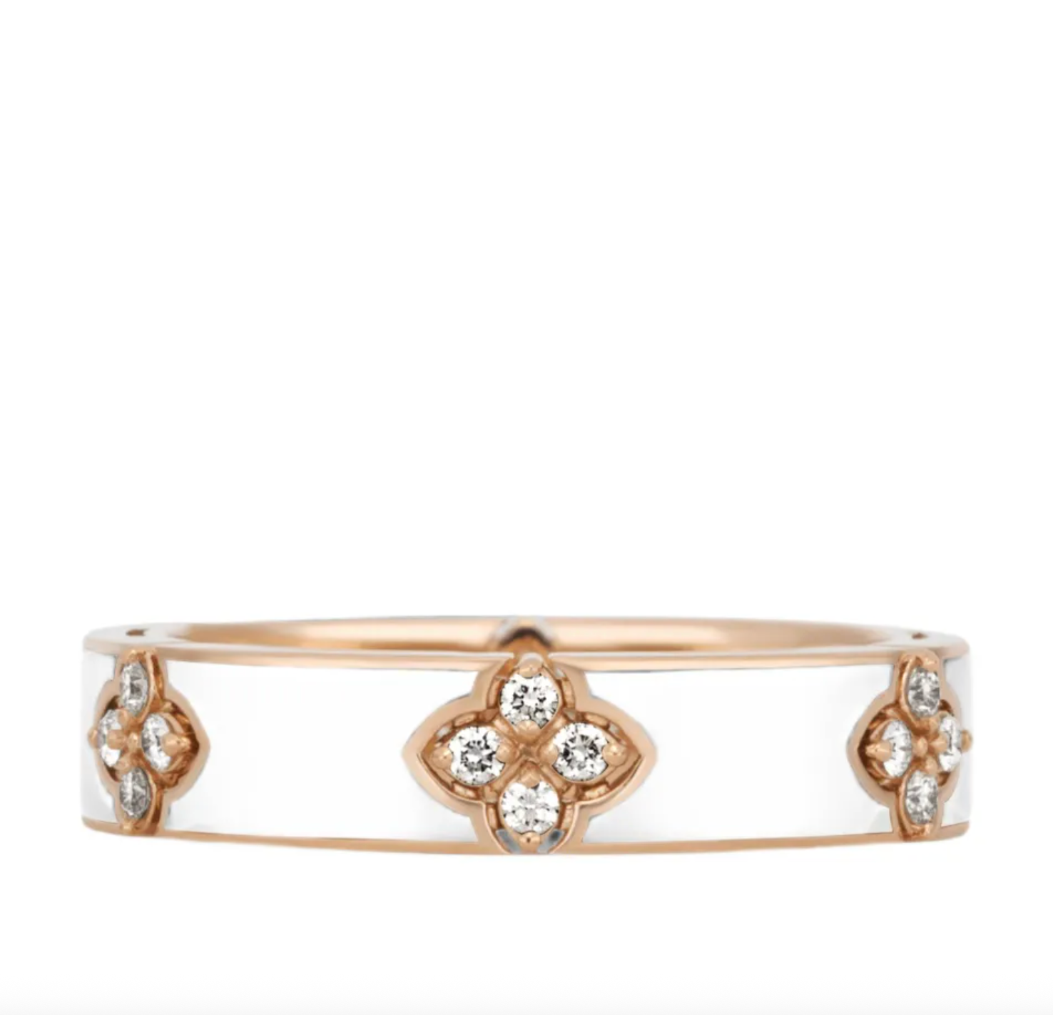 Roberto Coin Diamond-Set Floral Ring — rose gold