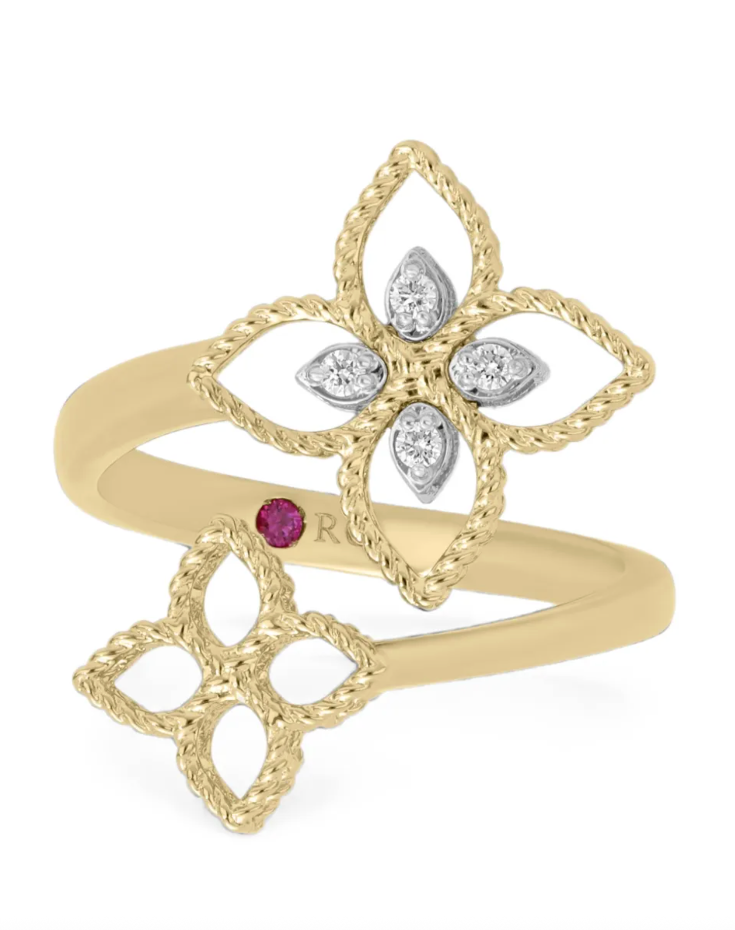 Roberto Coin Diamond Quatrefoil Ring — Gold