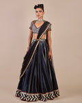 Cool Black Chevron Skirt Set By KYNAH, Luxury Indian Fashion & Bridal Wear