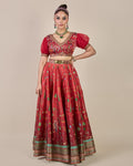 Crimson Red Ombre Skirt Set By KYNAH, Luxury Indian Fashion & Bridal Wear